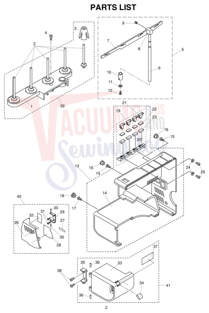 Janome 1100D exploded schematic diagram (page 5)