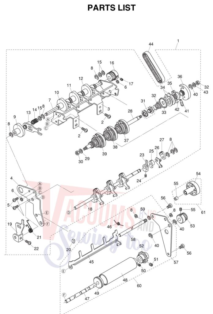 Janome 1100D exploded schematic diagram (page 7)