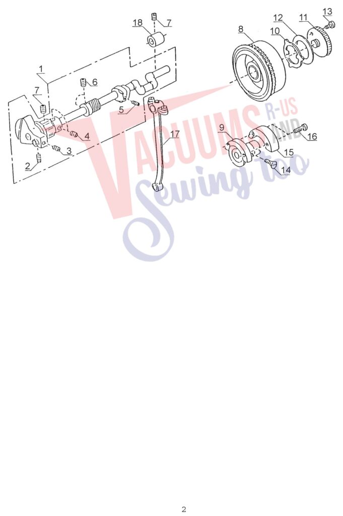 Janome 110 exploded schematic diagram (page 2)