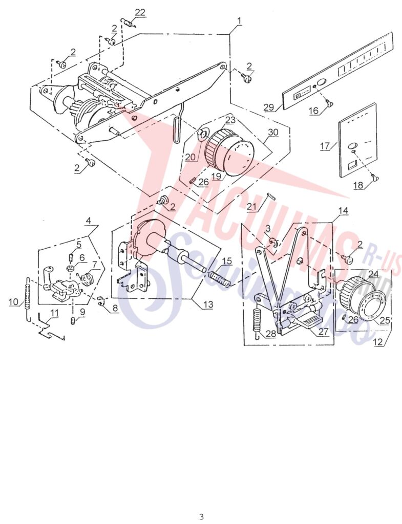 Janome 110 exploded schematic diagram (page 3)