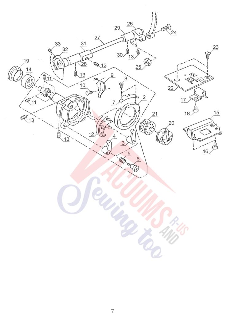 Janome 110 exploded schematic diagram (page 7)