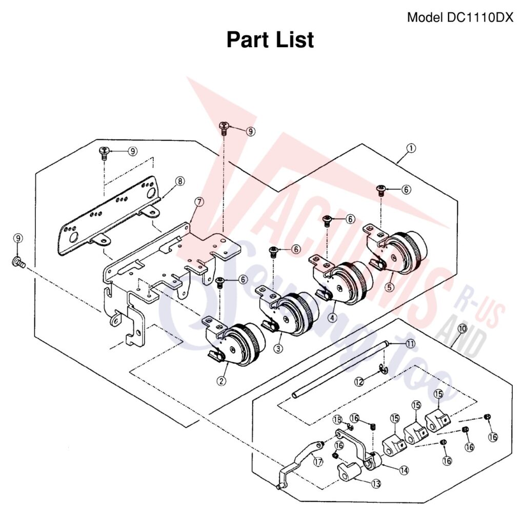Janome 1110DX exploded schematic diagram (page 4)