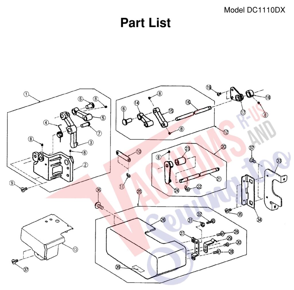 Janome 1110DX exploded schematic diagram (page 5)