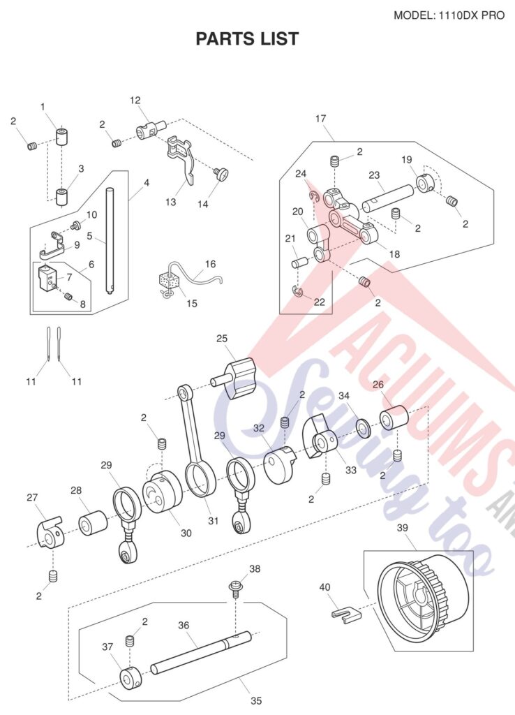 Janome 1110DXP exploded schematic diagram (page 8)