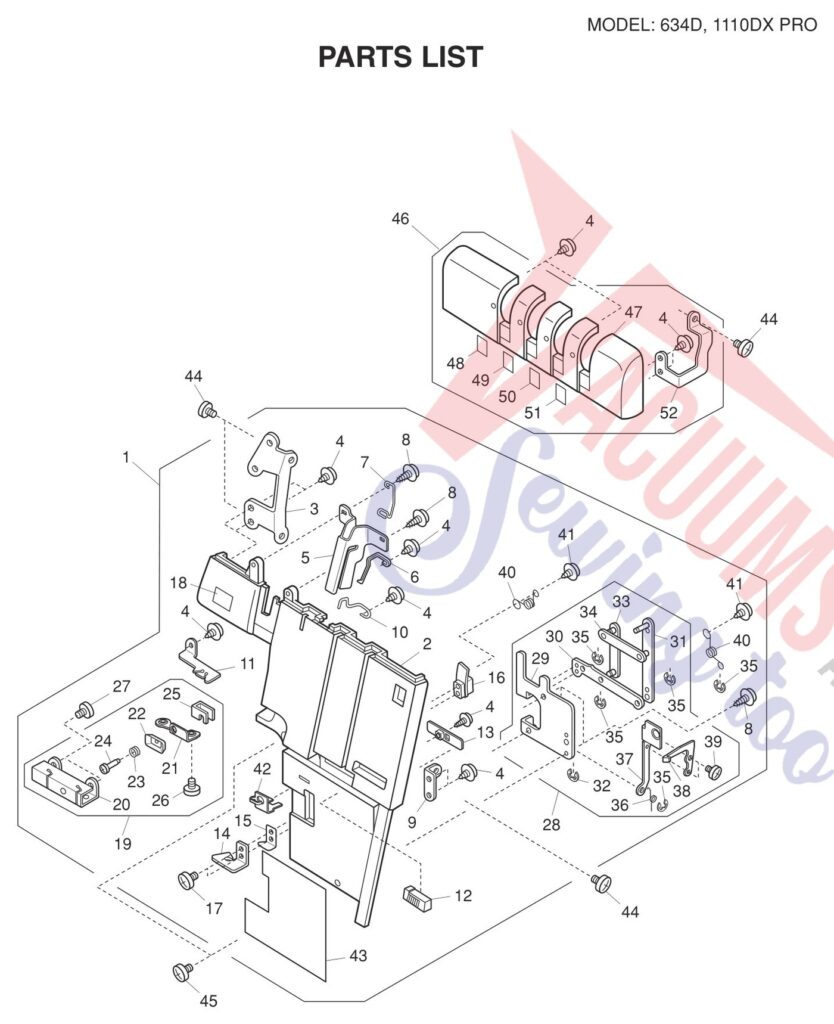 Janome 1110DXP V2 exploded schematic diagram (page 1)