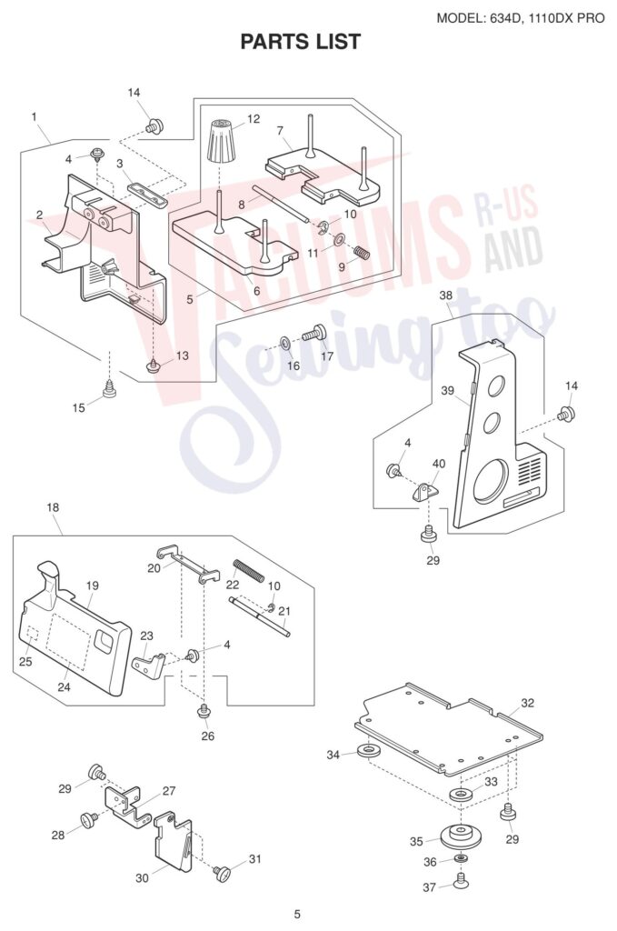 Janome 1110DXP V2 exploded schematic diagram (page 8)