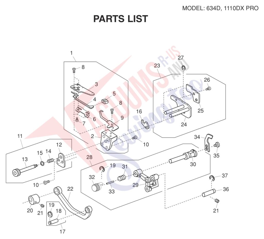 Janome 1110DXP V2 exploded schematic diagram (page 11)