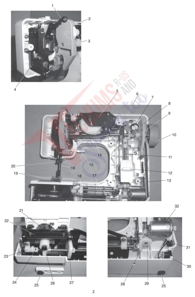 Janome 11702 exploded schematic diagram (page 2)