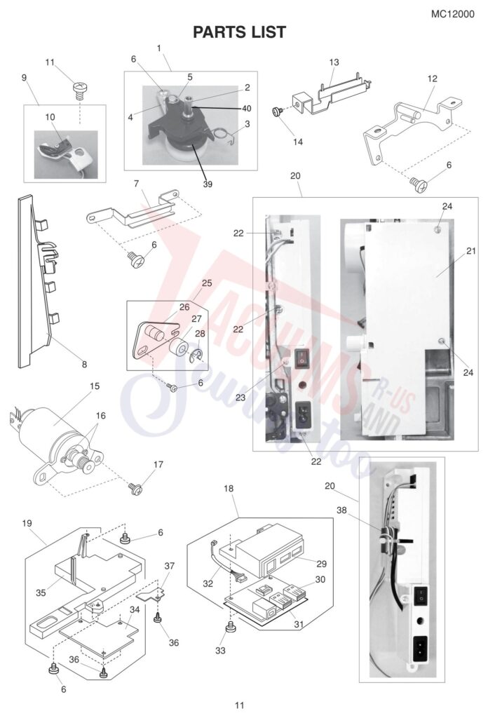Janome 12000 exploded schematic diagram (page 3)