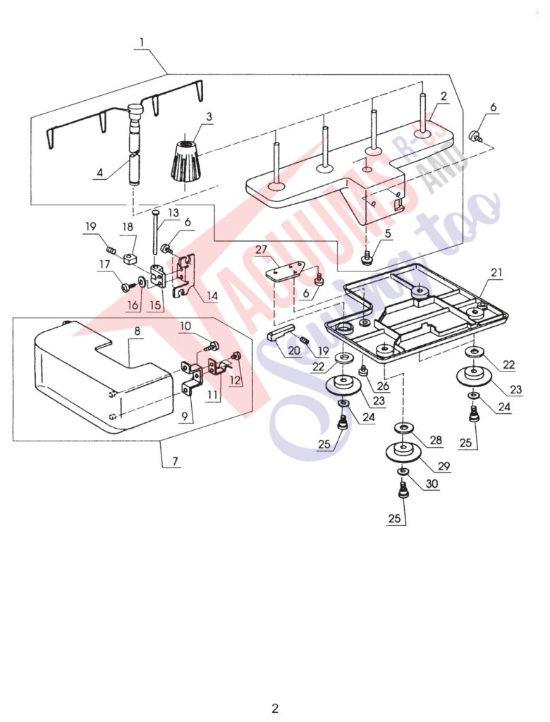 Janome 134D exploded schematic diagram (page 3)