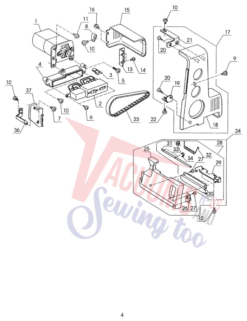 Janome 134D exploded schematic diagram (page 5)
