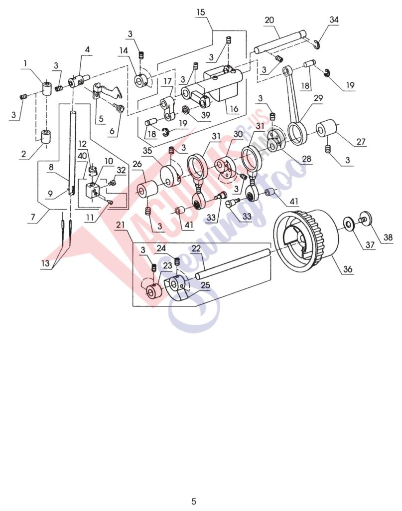 Janome 134D exploded schematic diagram (page 6)