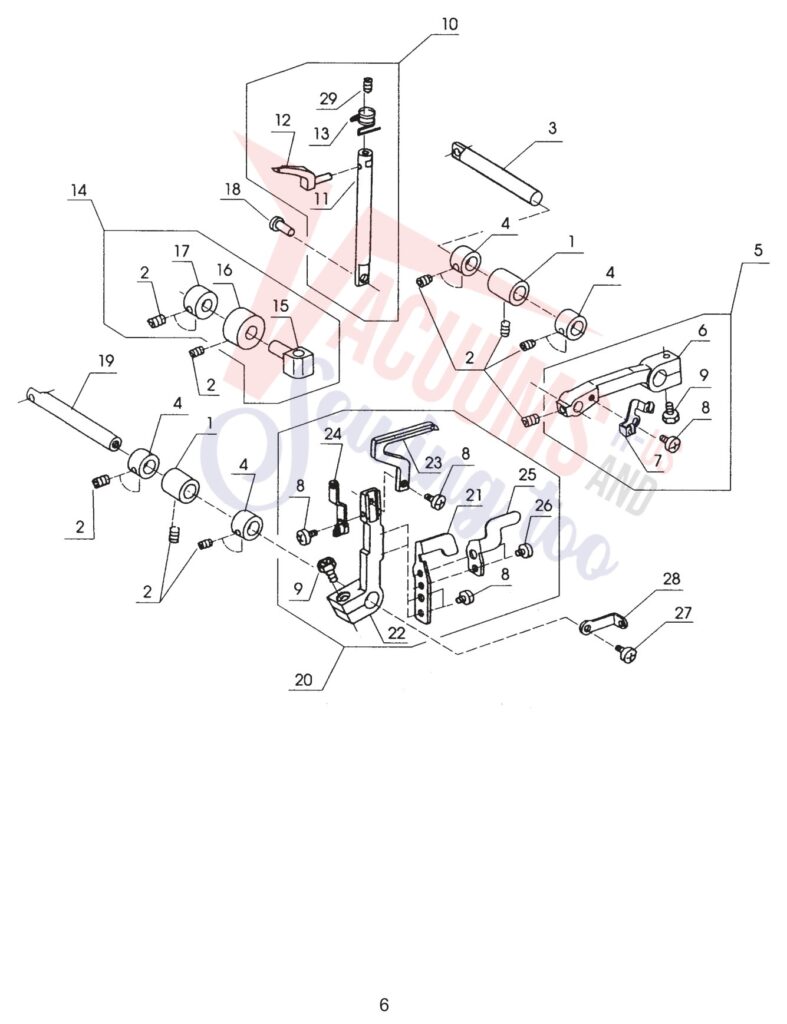 Janome 134D exploded schematic diagram (page 7)