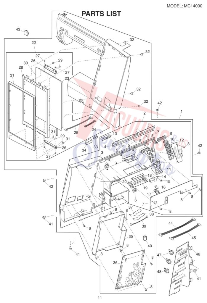 Janome 14000 exploded schematic diagram (page 3)