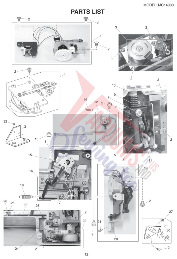 Janome 14000 exploded schematic diagram (page 4)