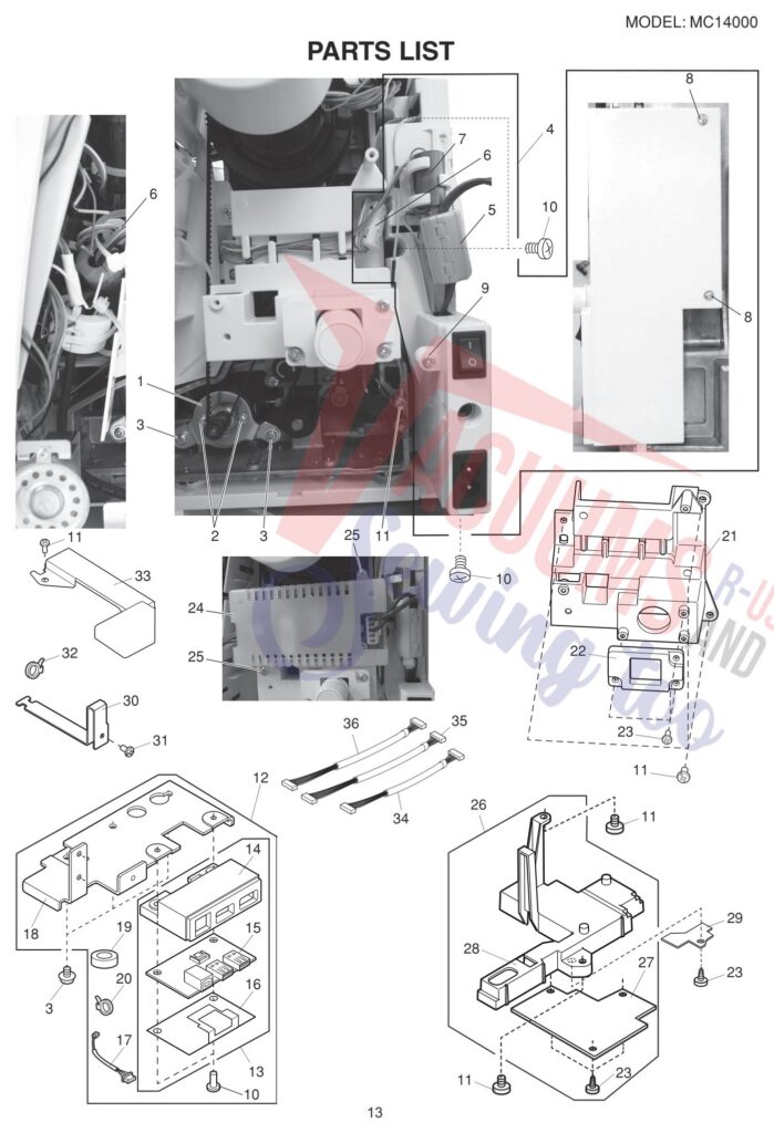 Janome 14000 exploded schematic diagram (page 5)