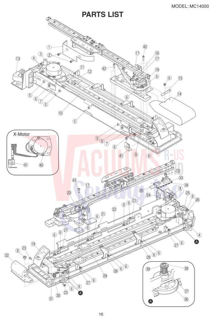 Janome 14000 exploded schematic diagram (page 8)