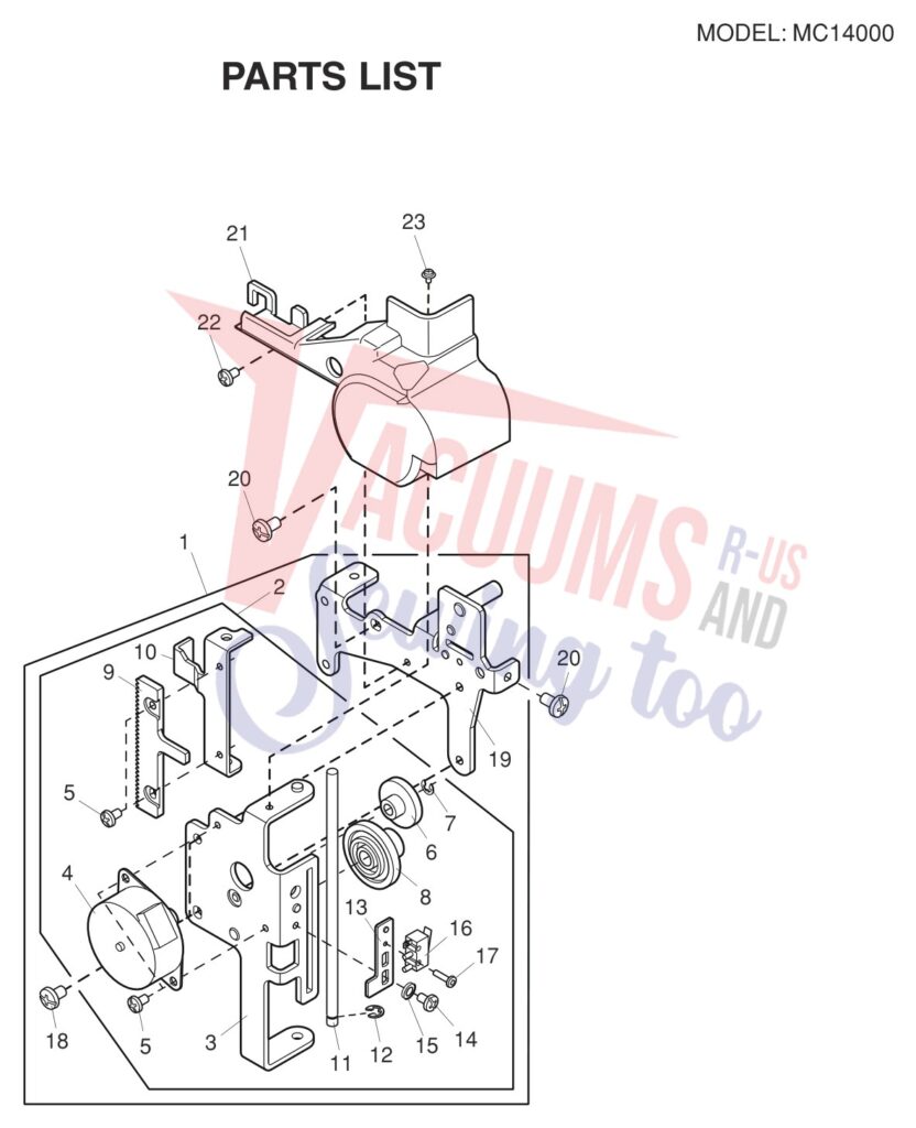 Janome 14000 exploded schematic diagram (page 18)