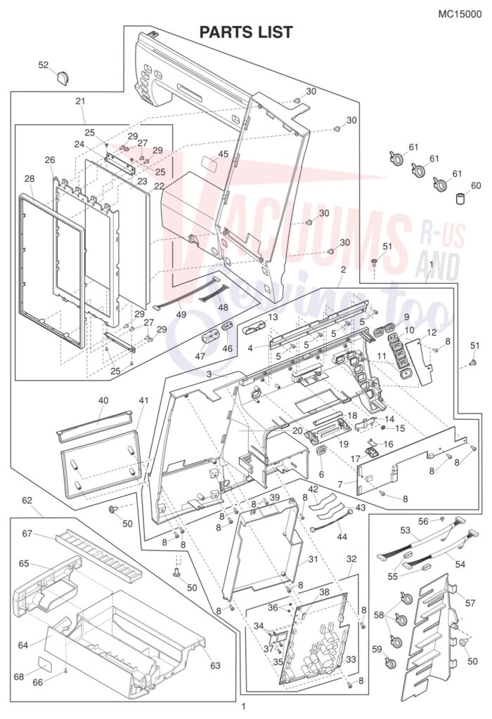Janome 15000 exploded schematic diagram (page 1)