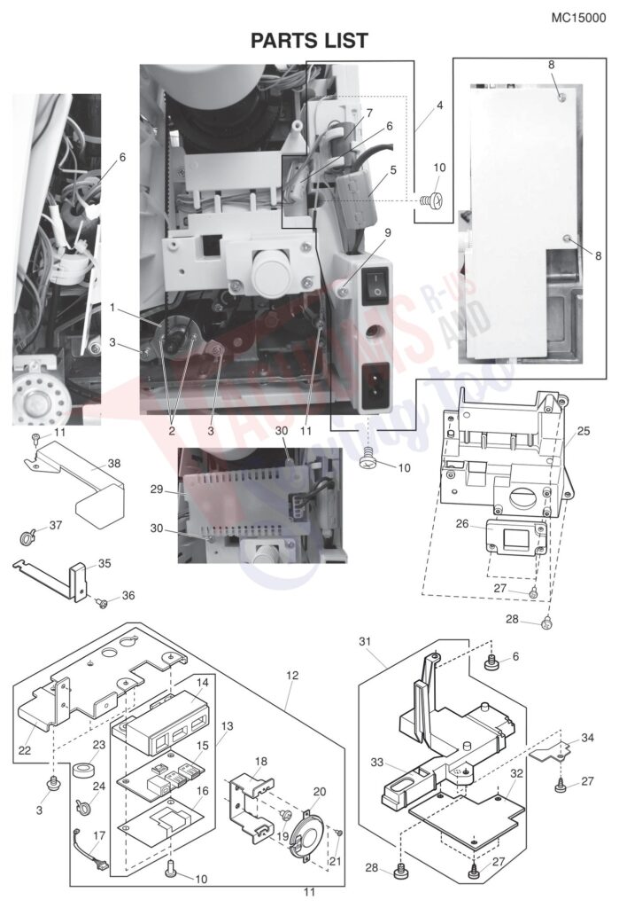 Janome 15000 exploded schematic diagram (page 3)