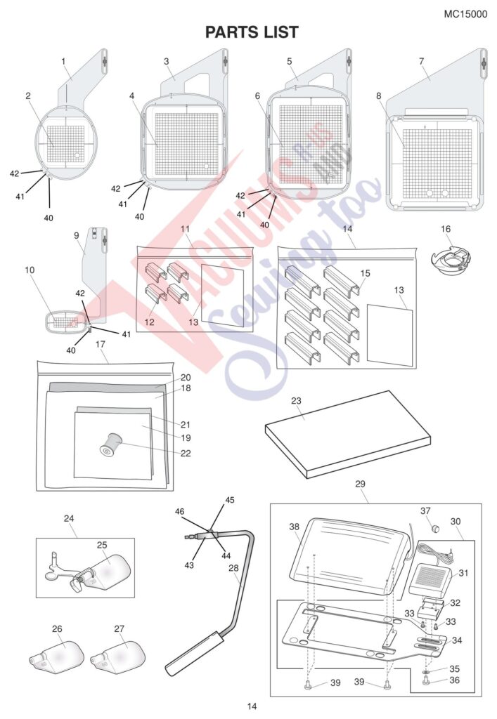 Janome 15000 exploded schematic diagram (page 6)