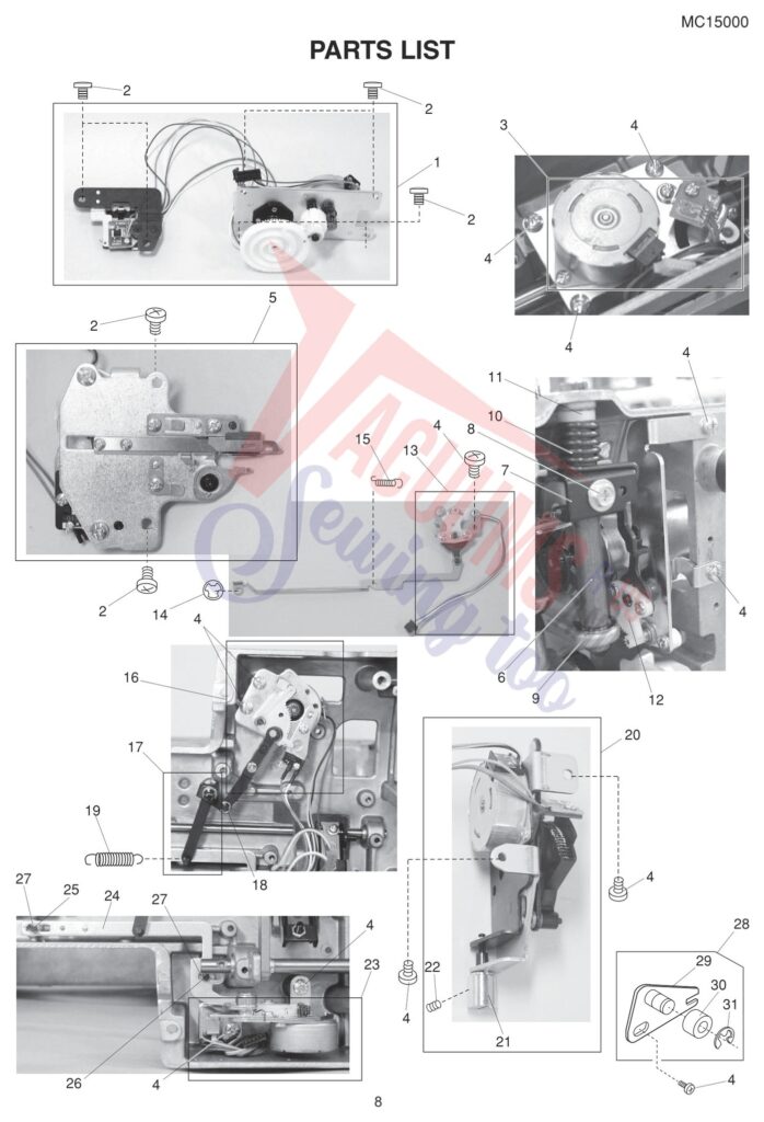 Janome 15000 exploded schematic diagram (page 19)