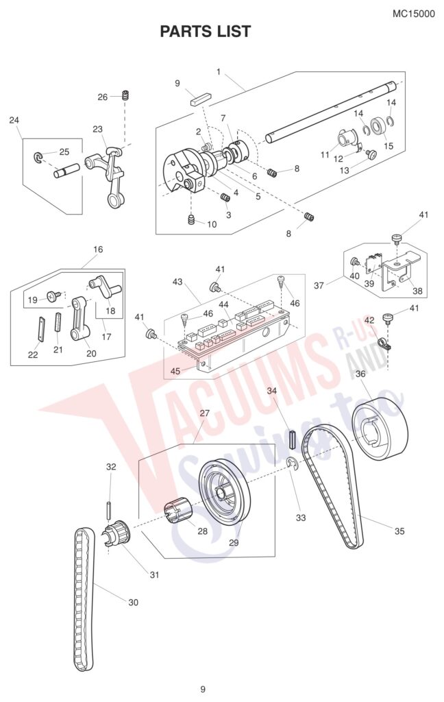 Janome 15000 exploded schematic diagram (page 20)