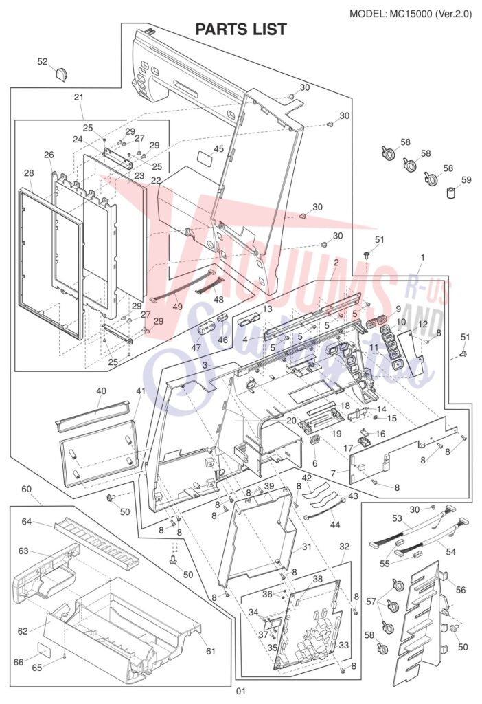 Janome 15000 V2 exploded schematic diagram (page 1)