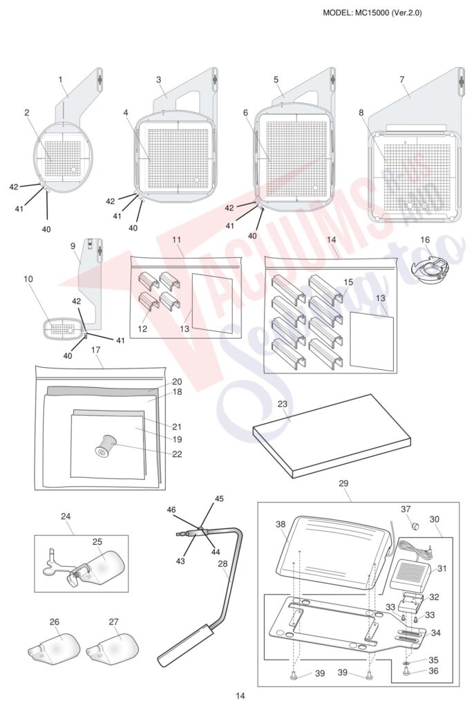 Janome 15000 V2 exploded schematic diagram (page 6)
