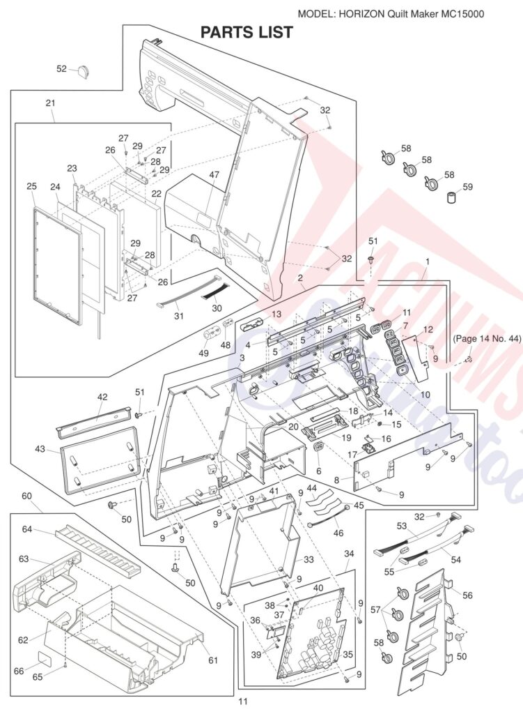 Janome 15000 V3 exploded schematic diagram (page 3)
