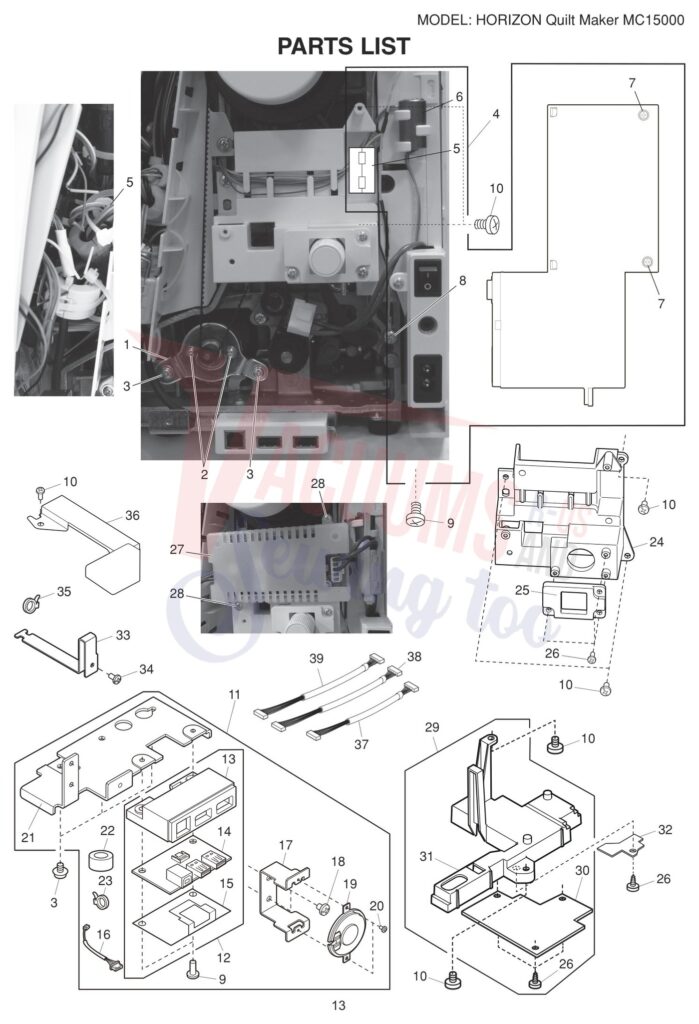 Janome 15000 V3 exploded schematic diagram (page 5)