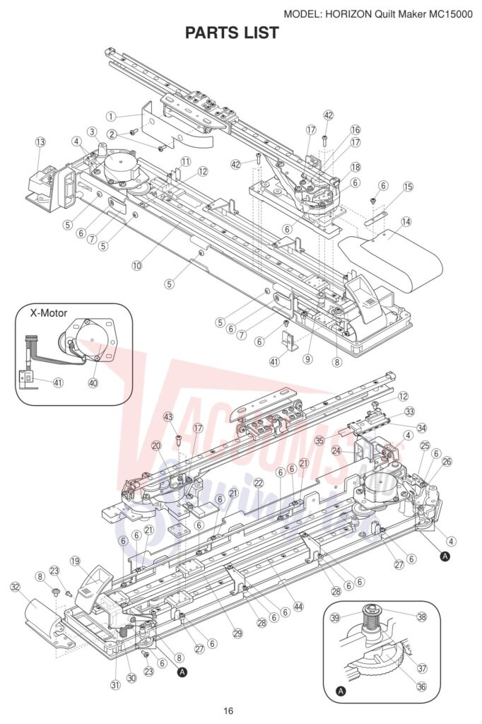 Janome 15000 V3 exploded schematic diagram (page 8)