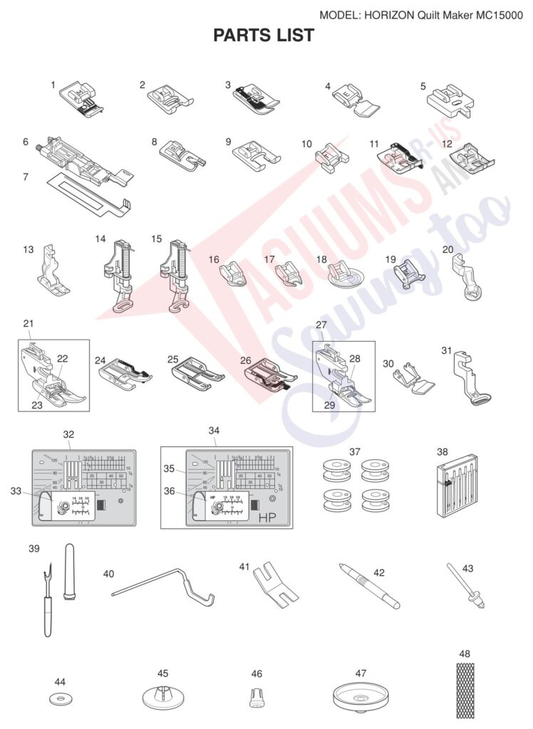 Janome 15000 V3 exploded schematic diagram (page 9)