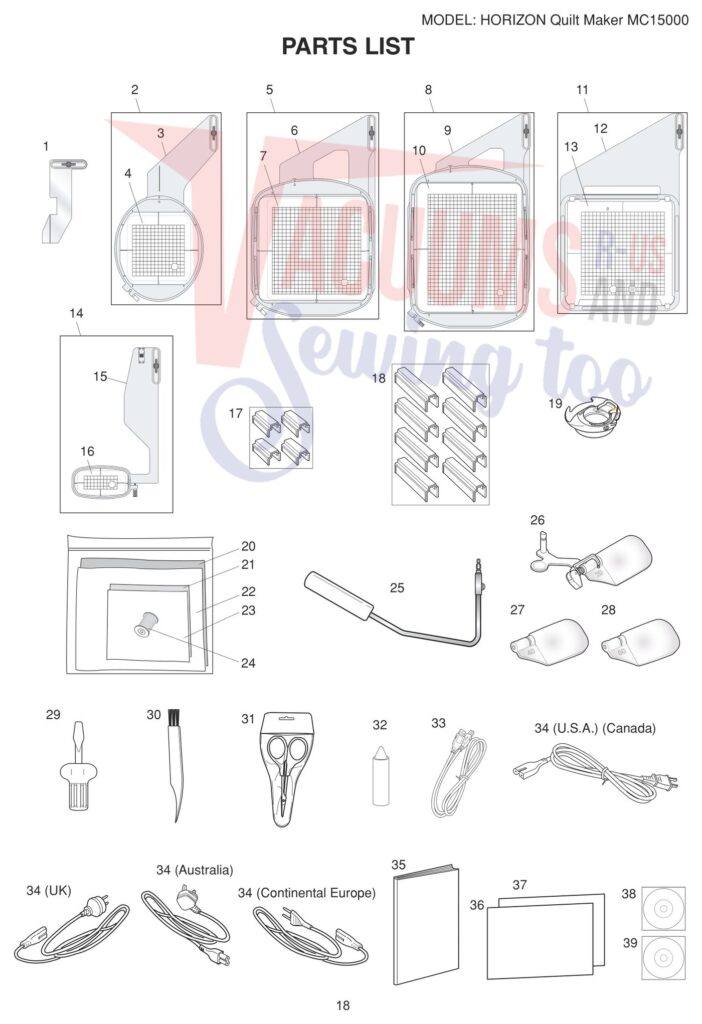 Janome 15000 V3 exploded schematic diagram (page 10)