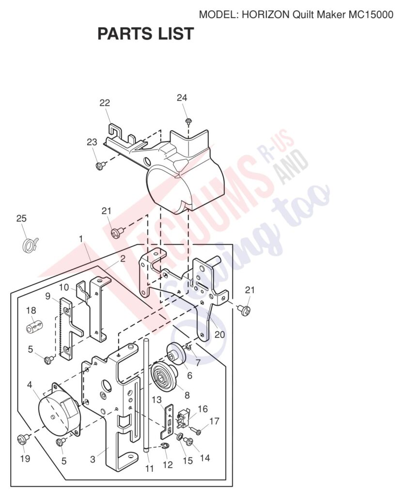 Janome 15000 V3 exploded schematic diagram (page 13)