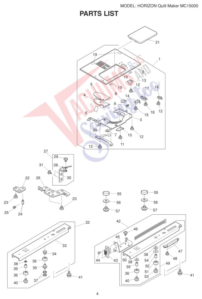 Janome 15000 V3 exploded schematic diagram (page 14)