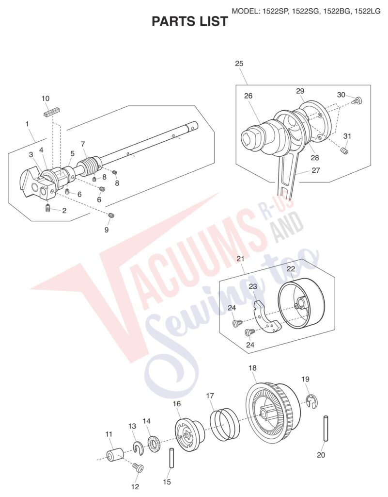 Janome 1522-BG exploded schematic diagram (page 4)