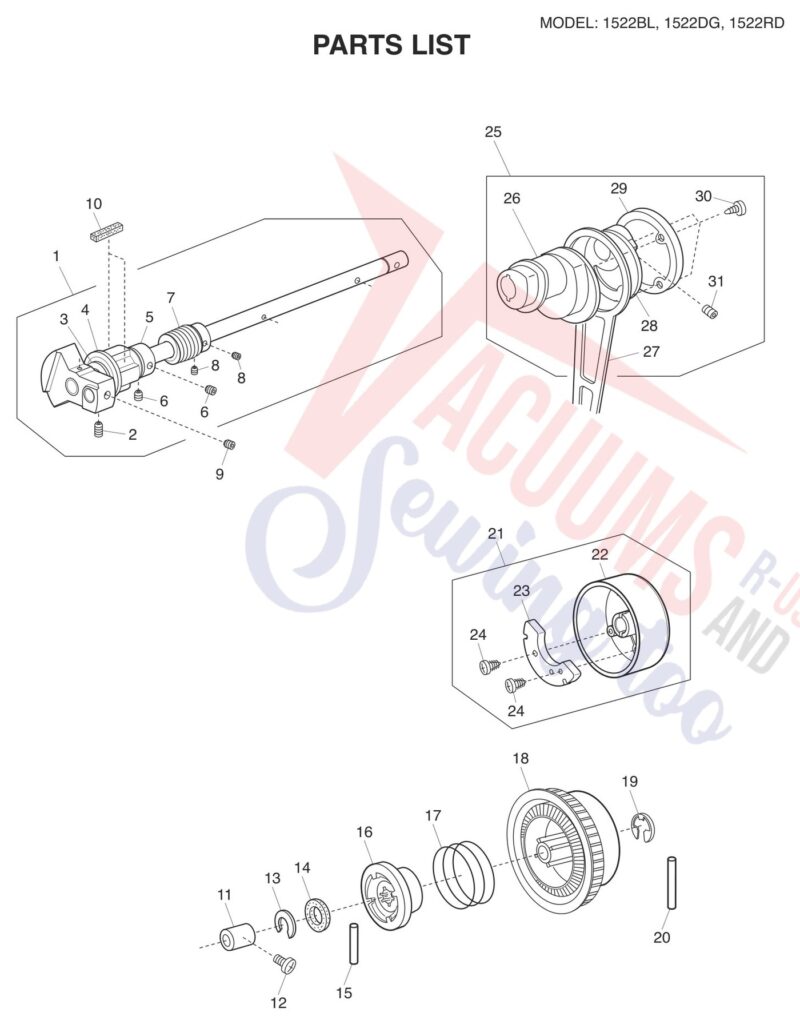Janome 1522-BL exploded schematic diagram (page 4)
