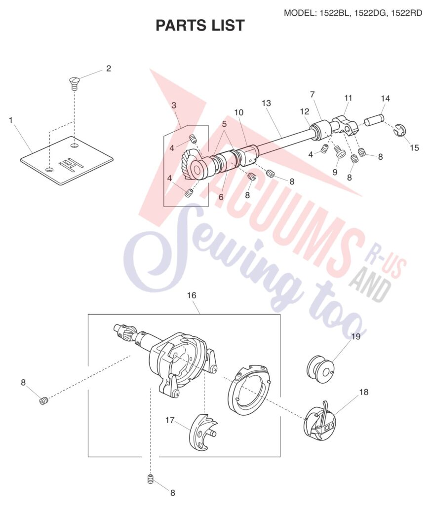 Janome 1522-DG exploded schematic diagram (page 6)