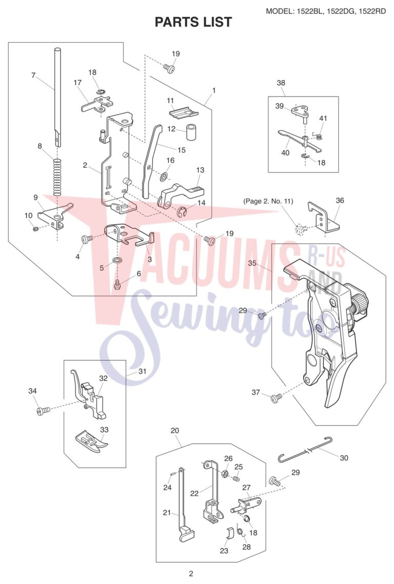 Janome 1522-RD schematic page 2 preview