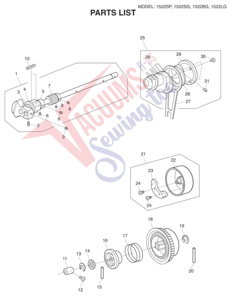 Janome 1522-SG exploded schematic diagram (page 4)