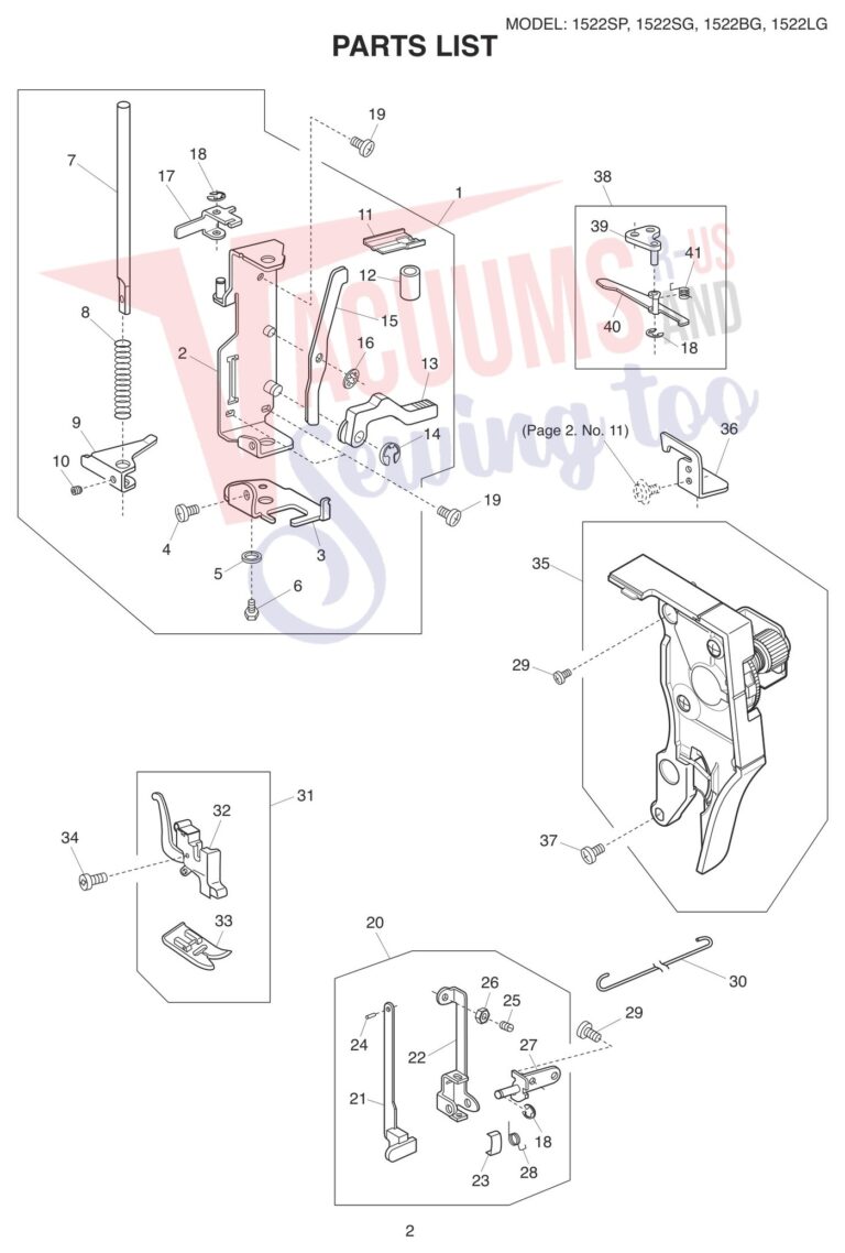 Janome 1522-SP schematic page 2 preview