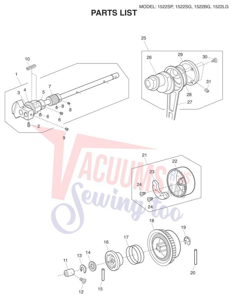 Janome 1522-SP exploded schematic diagram (page 4)
