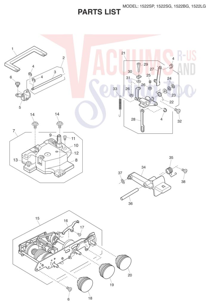 Janome 1522-SP exploded schematic diagram (page 5)
