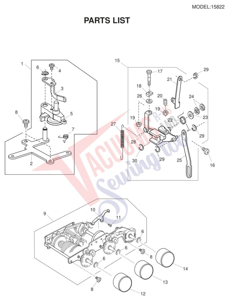 Janome 15822 exploded schematic diagram (page 5)