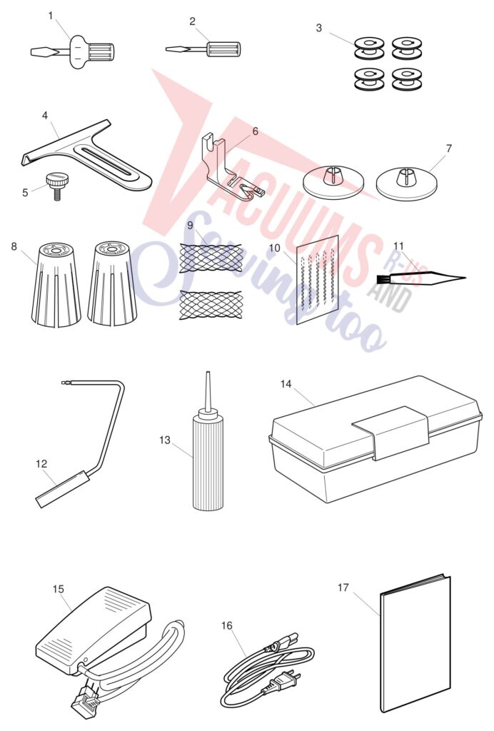 Janome 1600P exploded schematic diagram (page 2)
