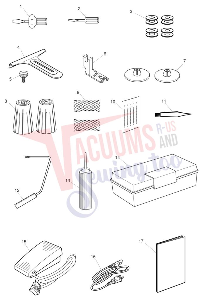 Janome 1600P-DB exploded schematic diagram (page 2)