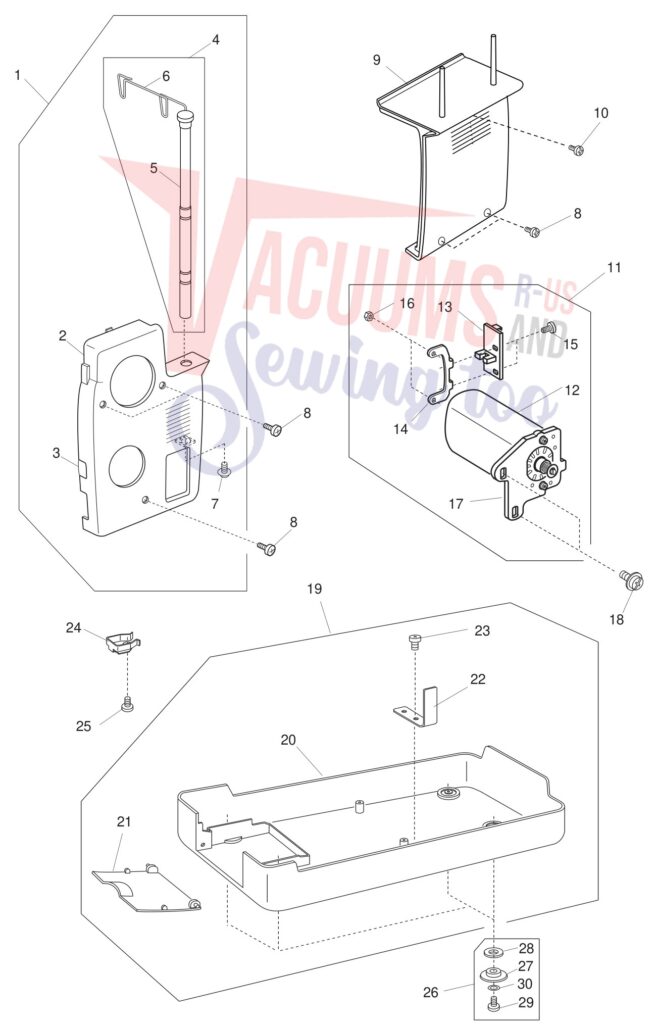 Janome 1600P-DB exploded schematic diagram (page 3)
