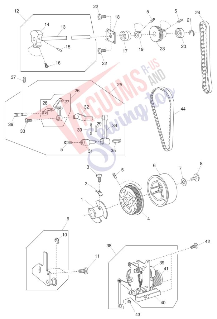 Janome 1600P-DB exploded schematic diagram (page 6)