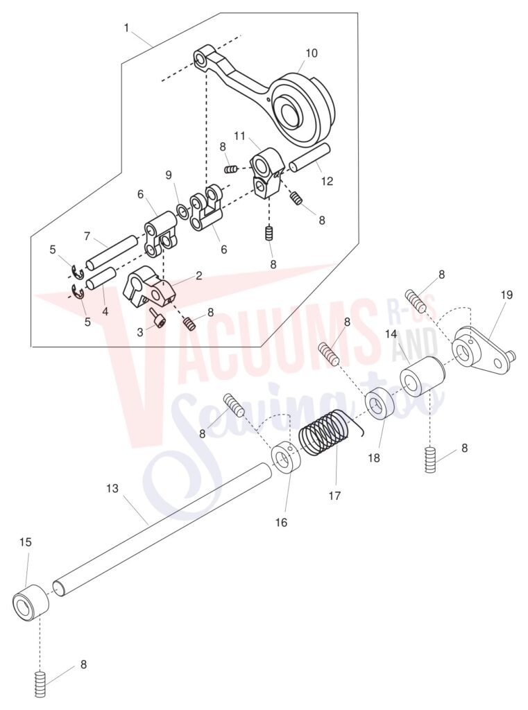 Janome 1600P-DB exploded schematic diagram (page 9)